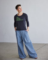 THE VINTAGE LONGSLEEVE // NHTMYFC // neon green / blue-grey