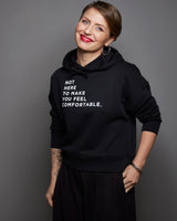 THE NHTMYFC HOODIE // black / white print