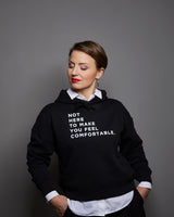 THE NHTMYFC HOODIE // black / white print