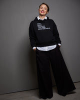 THE NHTMYFC HOODIE // black / white print