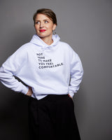 THE NHTMYFC HOODIE // white / black print