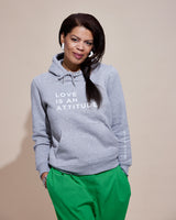 THE LOVE HOODIE // LOVE IS AN ATTITUDE / grey / white