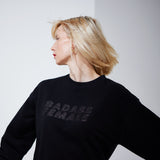 THE CROP SWEAT | black // glitter black | BADASS FEMALE