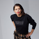 THE CROP SWEAT | black // glitter black | BADASS FEMALE