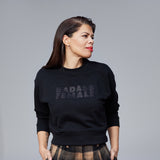 THE CROP SWEAT | black // glitter black | BADASS FEMALE