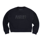 THE CROP SWEAT | black // glitter black | BADASS FEMALE