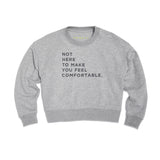 THE CROP SWEAT | grey // grey | FRONT PRINT