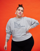 THE CROP SWEAT | grey // grey | FRONT PRINT