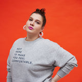 THE CROP SWEAT | grey // grey | FRONT PRINT