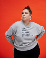 THE CROP SWEAT | grey // grey | FRONT PRINT