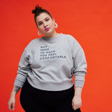 THE CROP SWEAT | grey // grey | FRONT PRINT