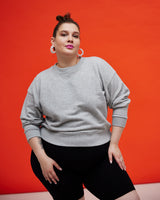 THE CROP SWEAT | grey // grey | BACK PRINT