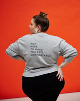 THE CROP SWEAT | grey // grey | BACK PRINT