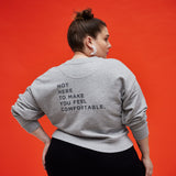 THE CROP SWEAT | grey // grey | BACK PRINT