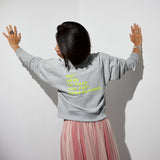 THE CROP SWEAT | grey // neon yellow | BACK PRINT
