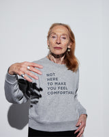 THE CROP SWEAT | grey // grey | FRONT PRINT