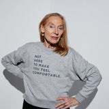 THE CROP SWEAT | grey // grey | FRONT PRINT