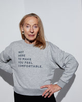 THE CROP SWEAT | grey // grey | FRONT PRINT