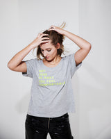 THE T | grey // neon yellow | FRONT PRINT