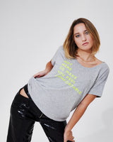 THE T | grey // neon yellow | FRONT PRINT