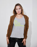 THE T | grey // neon yellow | FRONT PRINT