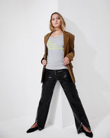 THE T | grey // neon yellow | FRONT PRINT