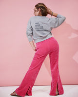 THE CROP SWEAT | grey // grey | BACK PRINT