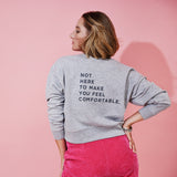 THE CROP SWEAT | grey // grey | BACK PRINT