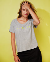 THE T | grey // neon yellow | FRONT PRINT