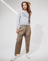 THE CROP SWEAT | grey // grey | FRONT PRINT