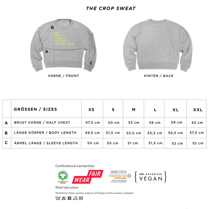 THE CROP SWEAT | white // neon red | front print