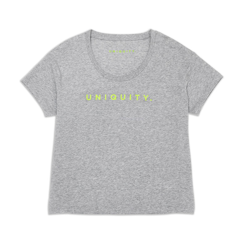 THE T | grey // neon yellow | FRONT PRINT