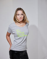 THE T  |  grey // neon yellow  |  FRONT PRINT